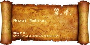 Mezei Ambrus névjegykártya